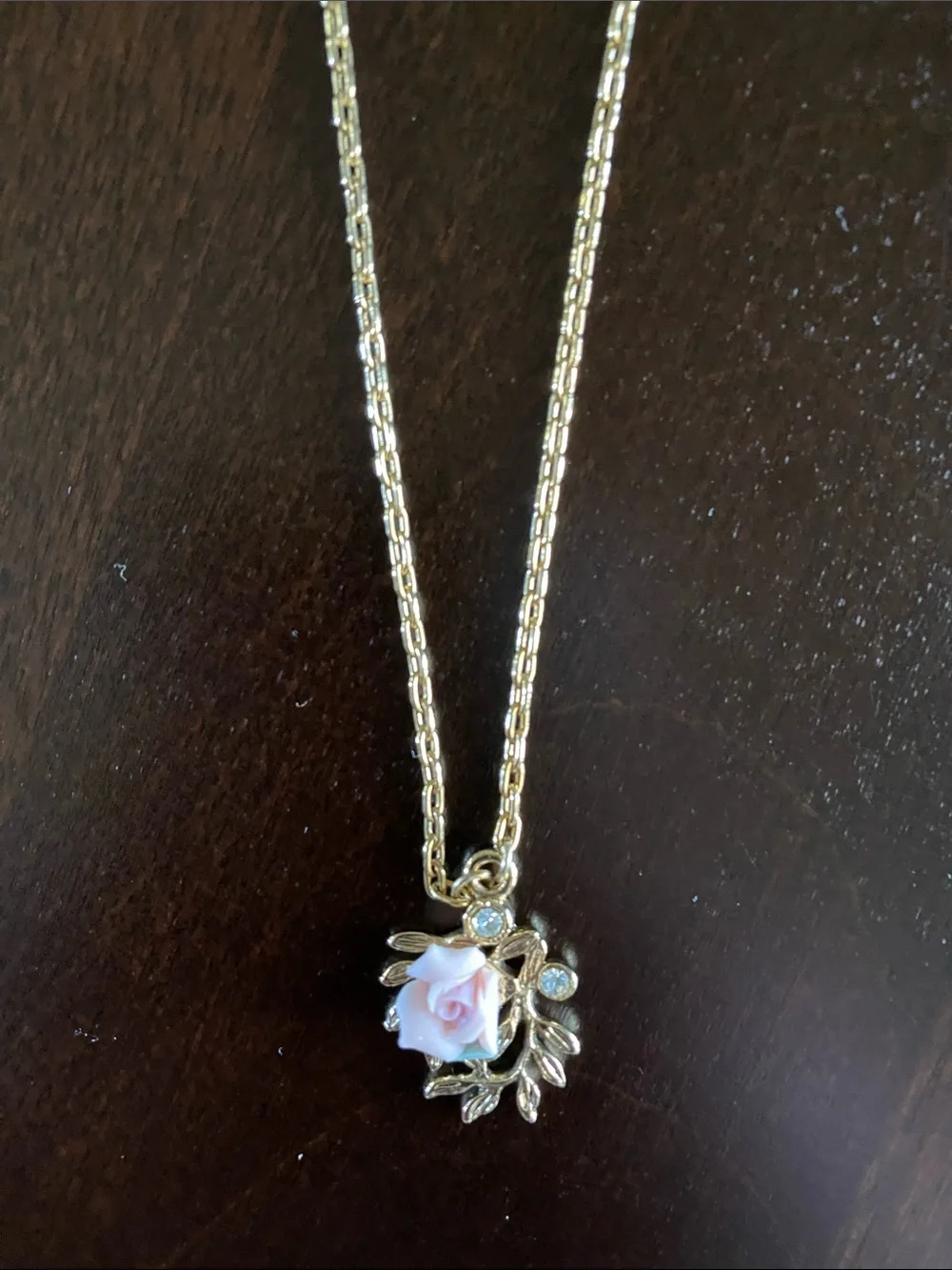 1928 Pink Rose Pendant